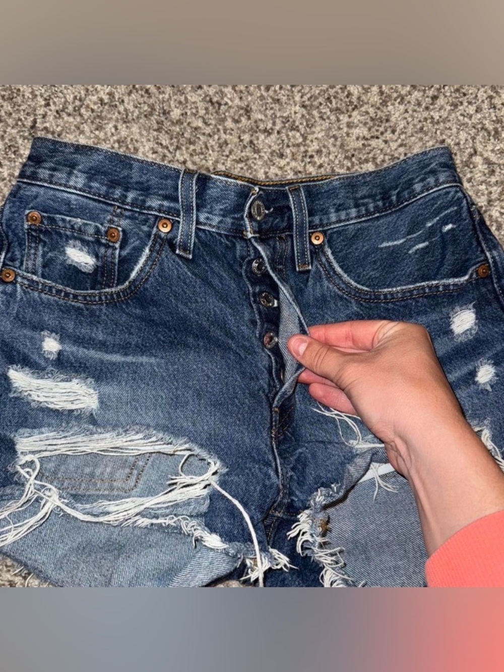 Distressed High-Rise Women’s Jeans - Dark Blue